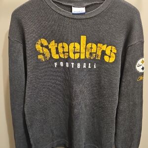 Reebok Gray Steelers Football Crewneck Sweater